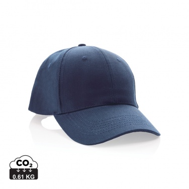 Logo trade business gifts image of: Impact 6 panel 280gr Recycled cotton cap with AWARE™ tracer