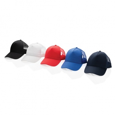 Logo trade promotional giveaways image of: Impact AWARE™ Brushed rcotton 5 panel trucker cap 190gr