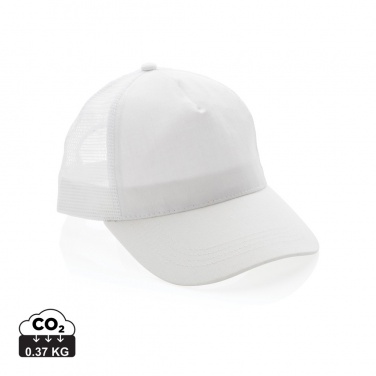Logo trade corporate gifts image of: Impact AWARE™ Brushed rcotton 5 panel trucker cap 190gr