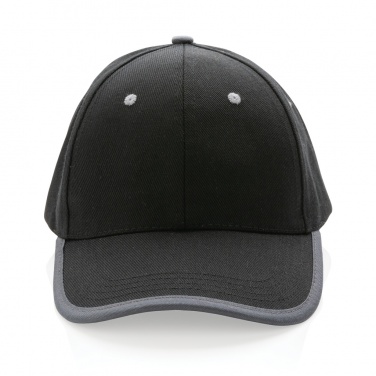 Logo trade promotional gifts image of: Impact AWARE™ Brushed rcotton 6 panel contrast cap 280gr