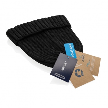 Logo trade corporate gifts image of: Kennedi AWARE™ Polylana® beanie with large rib