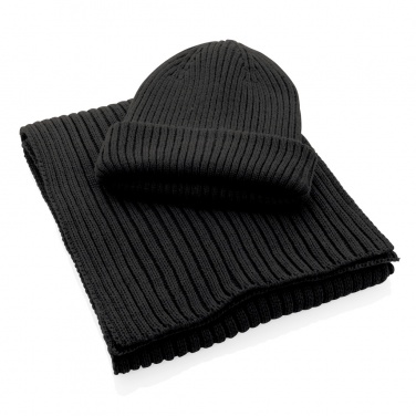 Logo trade promotional gift photo of: Impact AWARE™ Polylana® knitted scarf 180 x 25cm