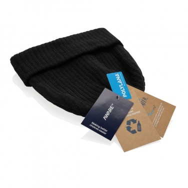 Logo trade promotional gifts image of: Pryor AWARE™ Polylana® beanie with cuff