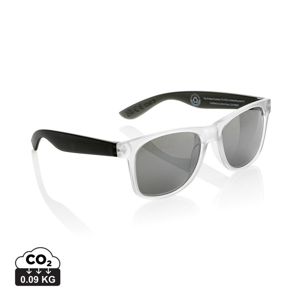 Logo trade promotional merchandise picture of: Gleam RCS recycled PC mirror lens sunglasses