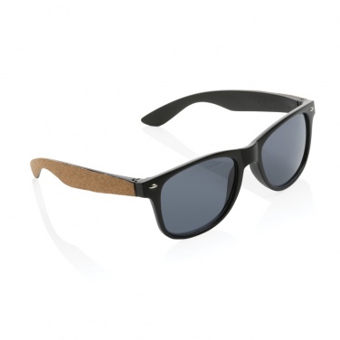 Logo trade promotional merchandise photo of: GRS recycled PC plastic sunglasses with cork