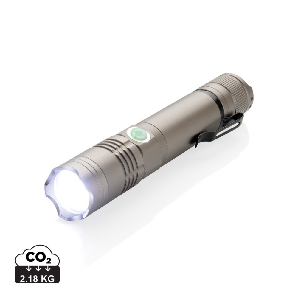 Logo trade business gift photo of: Rechargeable 3W flashlight