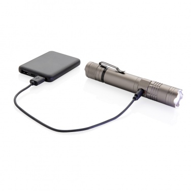 Logo trade promotional merchandise picture of: Rechargeable 3W flashlight