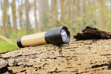 Logo trade corporate gifts image of: Lucid 3W RCS certified recycled plastic & bamboo torch