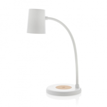 Logo trade promotional product photo of: Zenara RCS recycled plastic and cork 15W wireless desk lamp