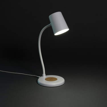 Logotrade promotional giveaways photo of: Zenara RCS recycled plastic and cork 15W wireless desk lamp