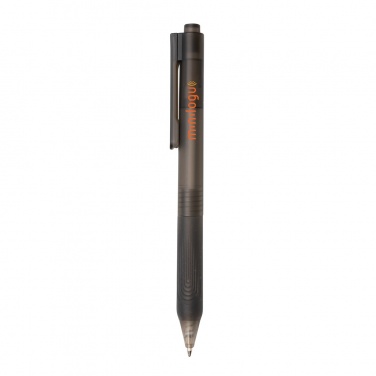 Logo trade promotional gifts image of: X9 frosted pen with silicone grip
