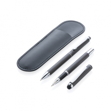 Logo trade corporate gifts image of: Swiss Peak deluxe pen set in PU pouch