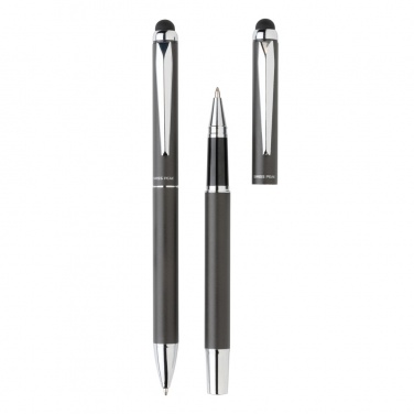Logo trade corporate gifts picture of: Swiss Peak deluxe pen set in PU pouch