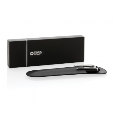 Logo trade promotional giveaway photo of: Swiss Peak deluxe pen set in PU pouch