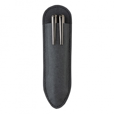 Logo trade corporate gifts image of: Recycled leather pen set