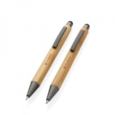 Logotrade promotional item picture of: Bamboo modern pen set in box