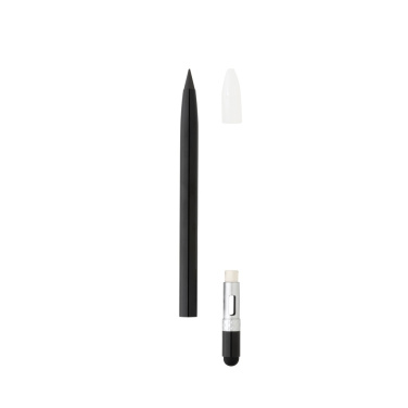 Logo trade promotional merchandise image of: Aluminum inkless pen with eraser