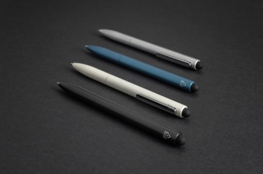 Logotrade promotional gift image of: Kymi RCS certified recycled aluminium pen with stylus