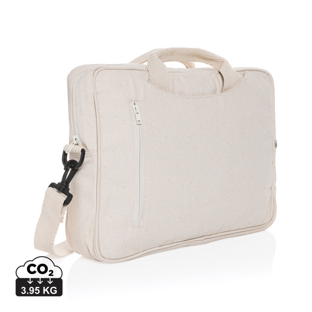 Logo trade business gifts image of: Laluka AWARE™ recycled cotton 15.4 inch laptop bag