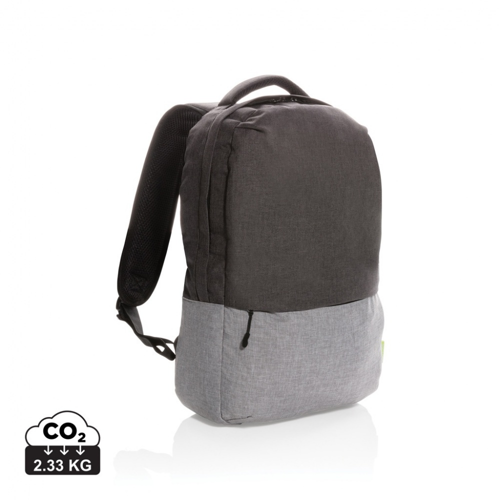 Logotrade business gifts photo of: Duo colour RPET 15.6" RFID laptop backpack PVC free