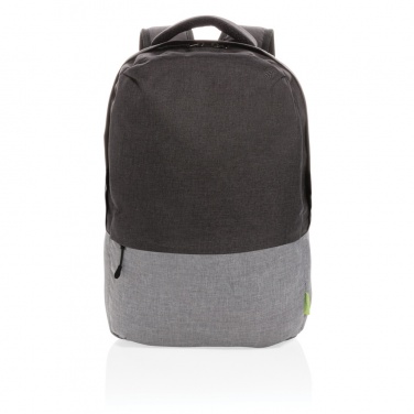 Logo trade promotional giveaways image of: Duo colour RPET 15.6" RFID laptop backpack PVC free