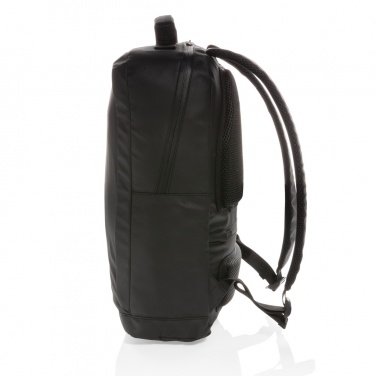 Logo trade promotional giveaways image of: Fashion black 15.6" laptop backpack PVC free
