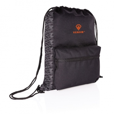 Logo trade corporate gift photo of: AWARE™ RPET Reflective drawstring backpack