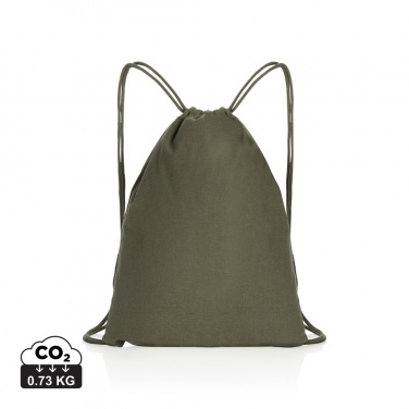 Logotrade advertising products photo of: Impact AWARE™ recycled cotton drawstring backpack 145g