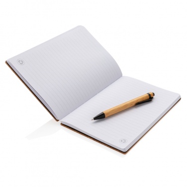 Logo trade advertising products picture of: A5 Bamboo notebook & pen set