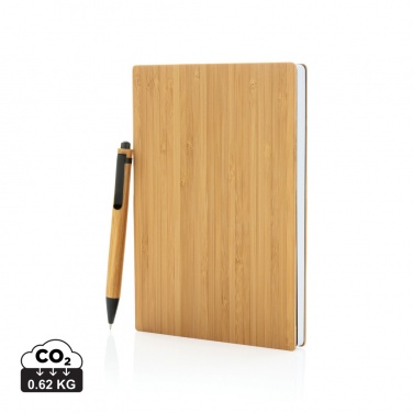 Logotrade promotional gift picture of: A5 Bamboo notebook & pen set