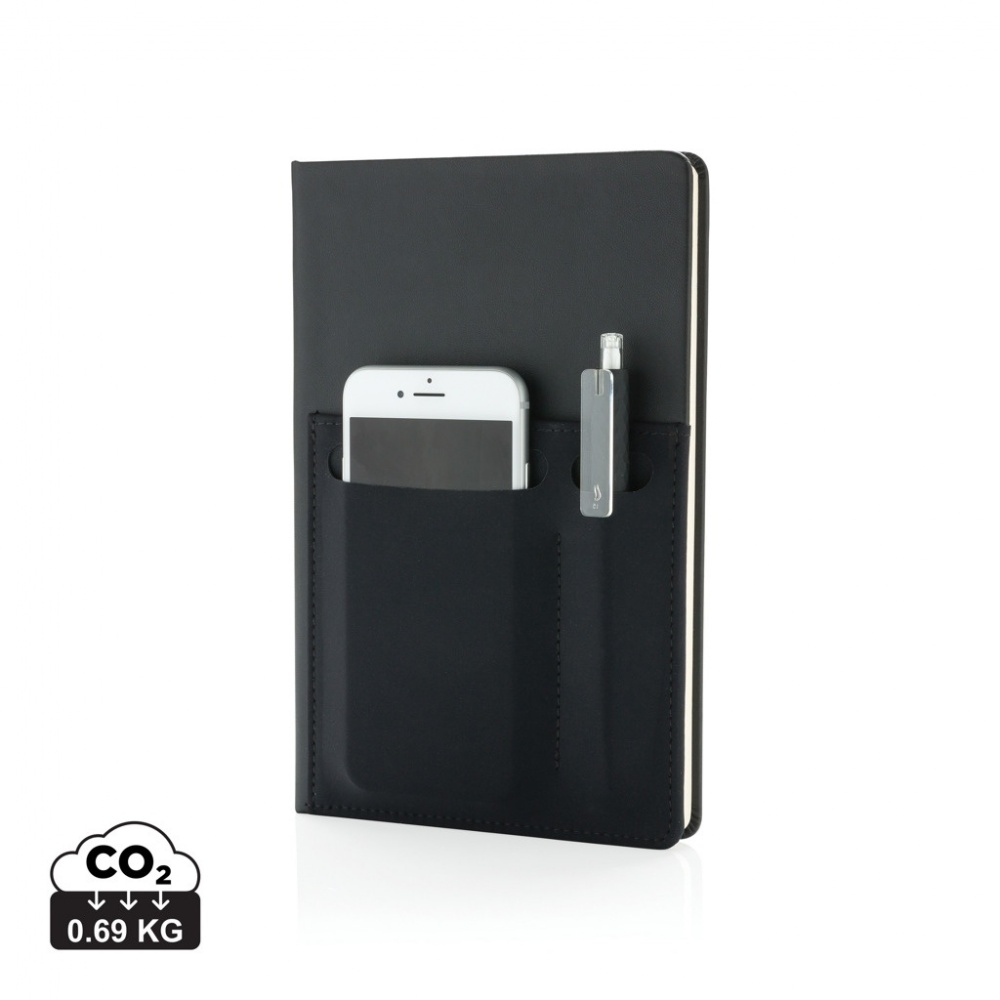 Logo trade promotional giveaways image of: A5 Deluxe notebook with smart pockets