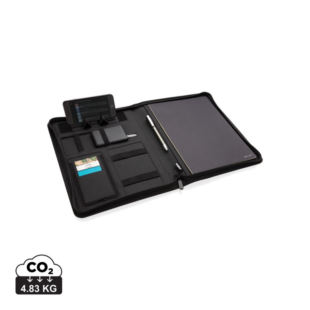 Logotrade promotional gift image of: Air 5W wireless charging portfolio A4 w/ 5000 mAh powerbank