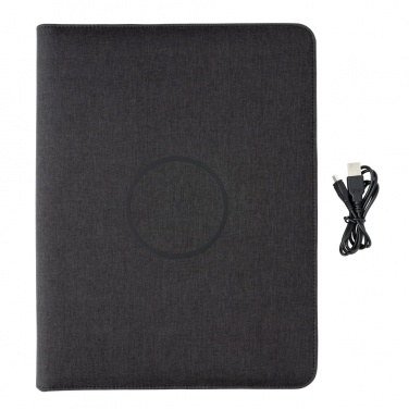 Logotrade promotional product image of: Air 5W wireless charging portfolio A4 w/ 5000 mAh powerbank