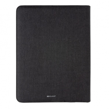 Logo trade promotional merchandise image of: Air 5W wireless charging portfolio A4 w/ 5000 mAh powerbank