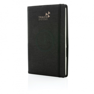 Logo trade promotional merchandise photo of: Air 5W wireless charging refillable journal cover A5