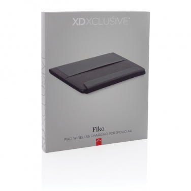 Logo trade corporate gift photo of: Fiko 5W wireless charging portfolio A4 with powerbank