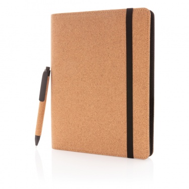 Logotrade promotional gift image of: Deluxe cork portfolio A5 with pen