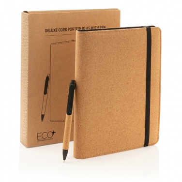 Logotrade promotional item image of: Deluxe cork portfolio A5 with pen