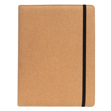 Logo trade promotional products image of: Deluxe cork portfolio A4 with pen