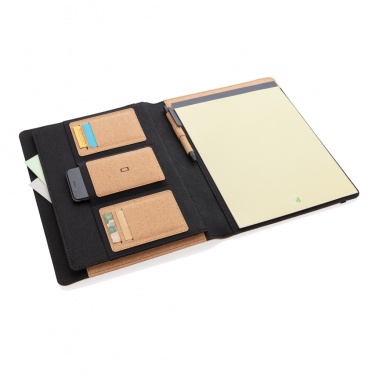 Logo trade promotional gifts image of: Deluxe cork portfolio A4 with pen