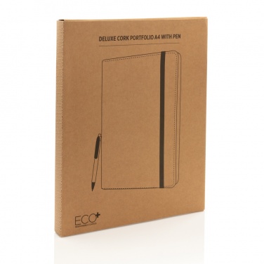 Logo trade promotional item photo of: Deluxe cork portfolio A4 with pen