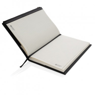 Logo trade promotional giveaways image of: Swiss Peak A5 PU notebook with zipper pocket