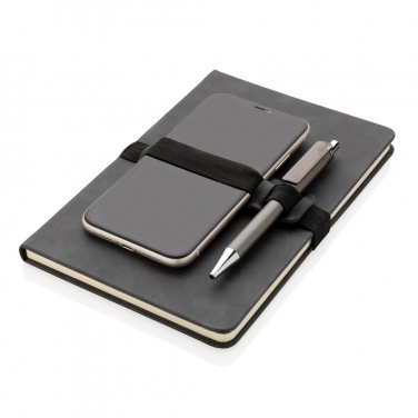 Logotrade promotional gifts photo of: Deluxe hardcover PU notebook A5 with phone and pen holder