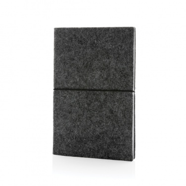 Logotrade promotional gift image of: GRS certified recycled felt A5 softcover notebook