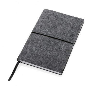 Logo trade promotional merchandise picture of: GRS certified recycled felt A5 softcover notebook