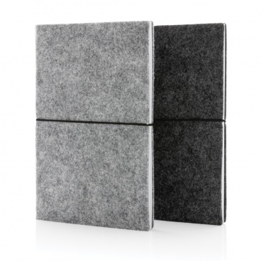 Logo trade corporate gift photo of: GRS certified recycled felt A5 softcover notebook