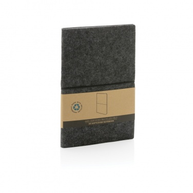 Logotrade promotional giveaways photo of: GRS certified recycled felt A5 softcover notebook