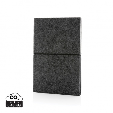 Logo trade promotional products picture of: GRS certified recycled felt A5 softcover notebook