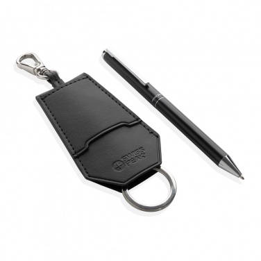 Logotrade promotional gift picture of: SP Tula RCS certified recycled PU key holder and pen set