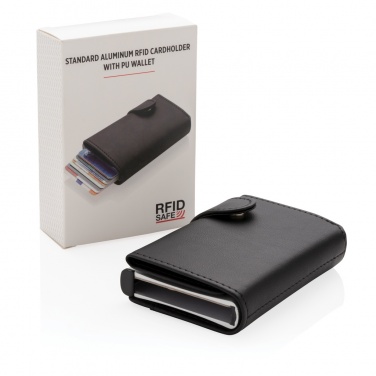 Logo trade promotional product photo of: Standard aluminium RFID cardholder with PU wallet